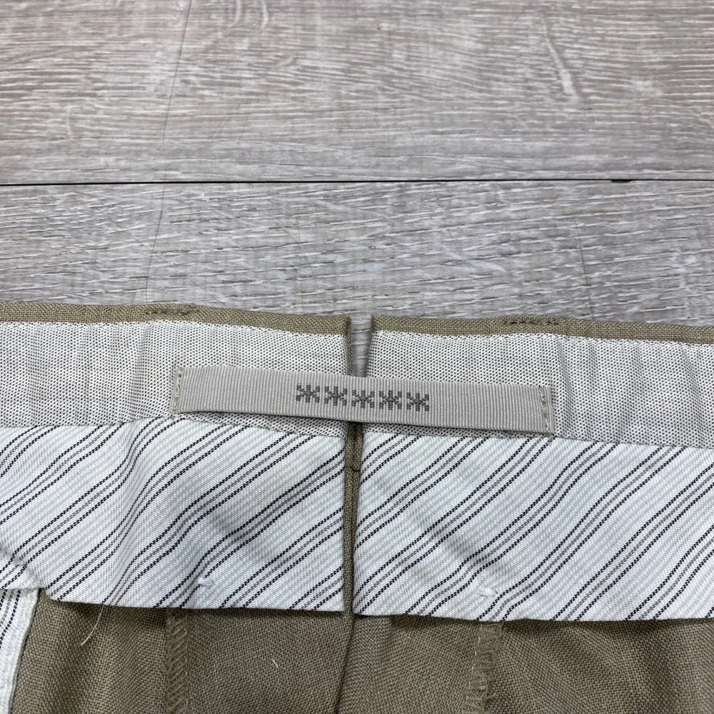 Ermenegildo Zegna Dress Pants Mens 36 Tan Wool Flat Front Luxury Business